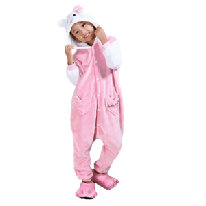 Barns rosa chattpyjamas kombination