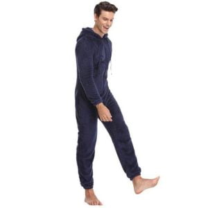Marinblå man pyjamakombination