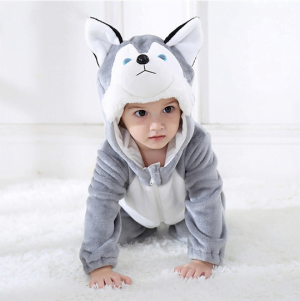 Baby släde hund pyjamas kombination